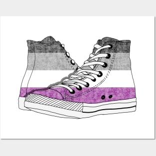 Asexual Pride Flag Hi-Top Design Posters and Art